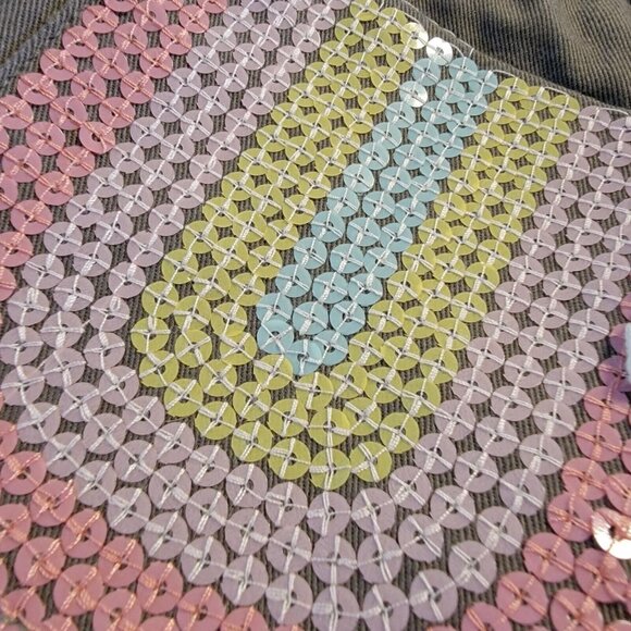 Max Studio Kids Girls Size 3T Zip Front Vest Jacket‎ Olive Green Sequins Pockets - Picture 3 of 10